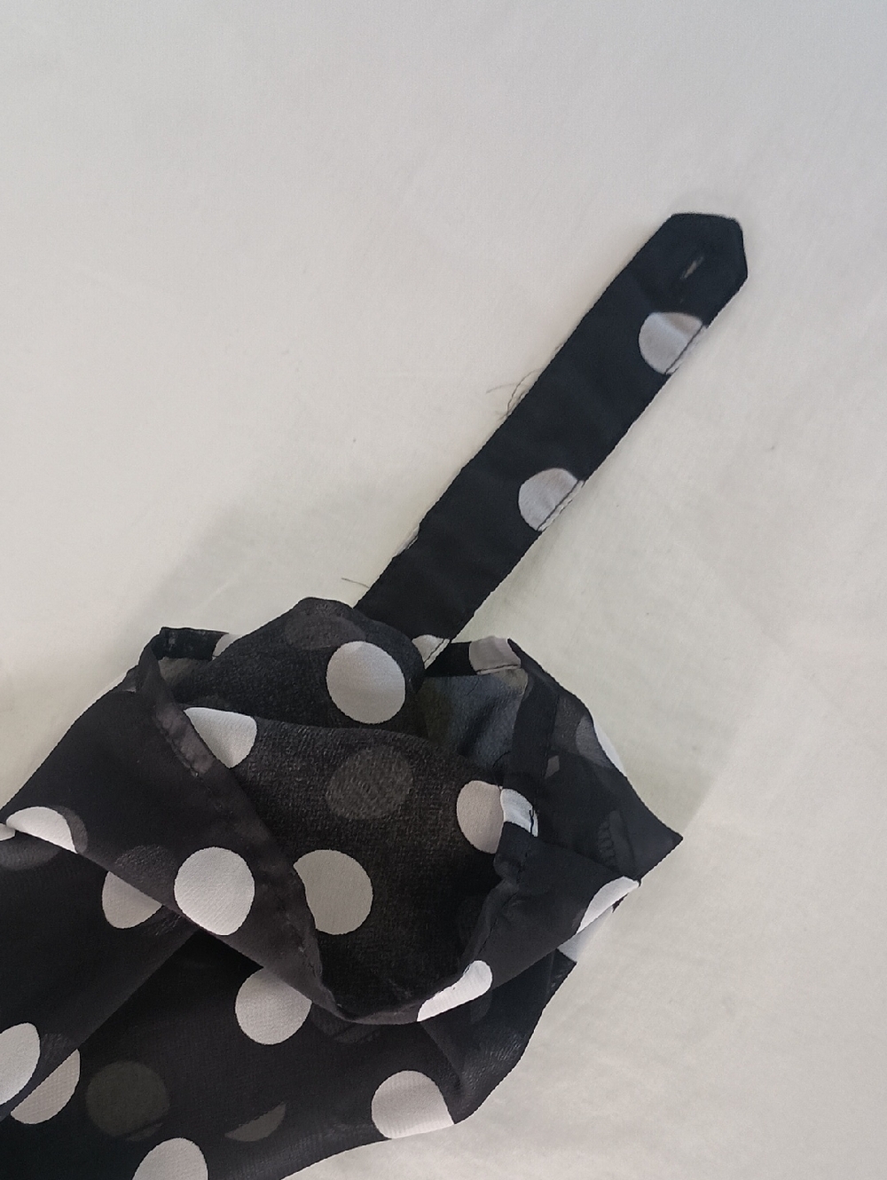 Women's Size XL Sheer Polka Dot Top Blouse Casual Black & White - Picture 10 of 10